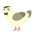 A white and ash chicken