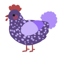 A overcast and lilac chicken with a speckle pattern