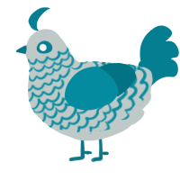 A silver and sea chicken with a lace pattern