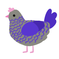 A ash and indigo chicken with a lace pattern