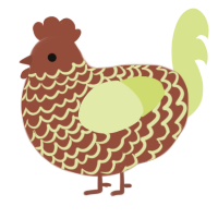 A russet and lemon chicken with a lace pattern