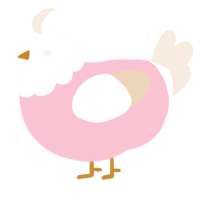 A rose and cream chicken with a head pattern