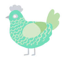 A mint and gluppy chicken with a lace pattern