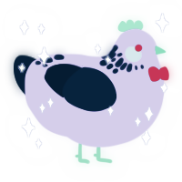 A lilac and tumblr chicken with a neck-speckle pattern