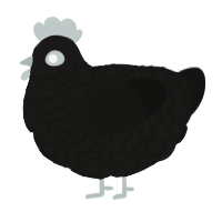 A sable and black chicken with a lace pattern