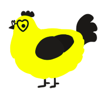 A lime and sable chicken