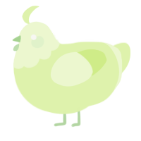 A apple chicken with a head pattern