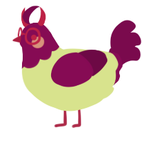 A lemon and wine chicken with a head pattern