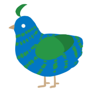 A sapphire and viridian chicken with a bar pattern