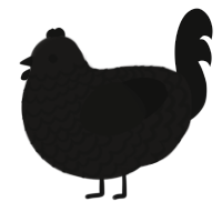 A sable and black chicken with a lace pattern