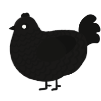 A sable and black chicken with a lace pattern