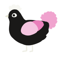 A sable and pink chicken