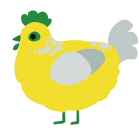 A yellow and silver chicken with a neck-speckle pattern
