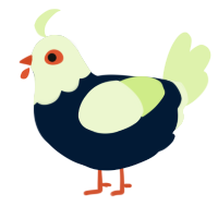 A tumblr and apple chicken with a head pattern