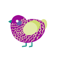 Sprinkle, a plum and lemon chicken with a lace pattern