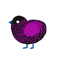 (unnamed), a black and plum chicken with a lace pattern