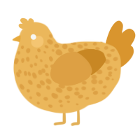 A honey and orange chicken with a speckle pattern