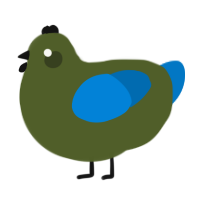 A olive and sapphire chicken
