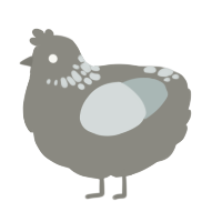 A ash and silver chicken with a neck-speckle pattern