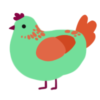 A spring and vermilion chicken with a neck-speckle pattern