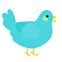 A aqua chicken with a lace pattern