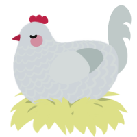 A mist and silver chicken with a lace pattern