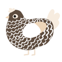 A bark and cream chicken with a lace pattern