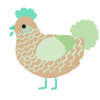 A beige and gluppy chicken with a lace pattern