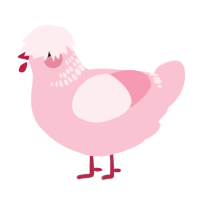 A rose chicken with a neck-band pattern