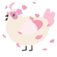 A cream and rose chicken