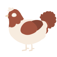A cream and russet chicken with a head pattern