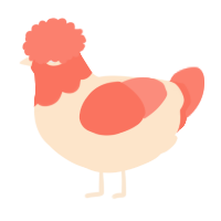 A tumblr and sea chicken with a head pattern