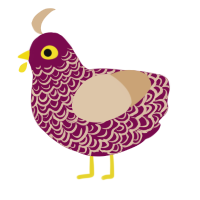 A wine and beige chicken with a double-lace pattern