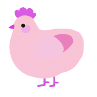 A rose and pink chicken with a lace pattern