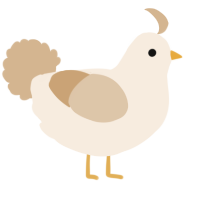 A cream and beige chicken