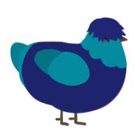 A navy and sea chicken with a head pattern