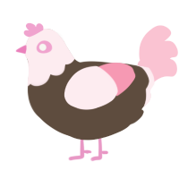 A bark and rose chicken with a head pattern