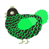 A mist and fuchsia chicken with a lace pattern