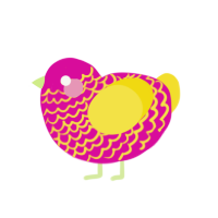 (unnamed), a fuchsia and yellow chicken with a lace pattern