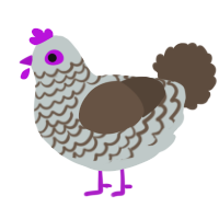 A silver and bark chicken with a lace pattern
