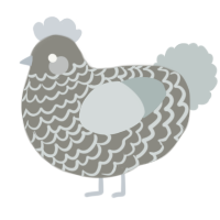 A ash and silver chicken with a lace pattern