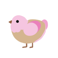 little cuppycake, a beige and pink chicken with a head pattern