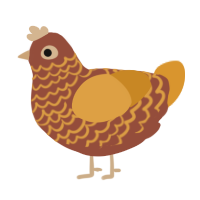 A russet and orange chicken with a lace pattern