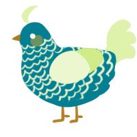 A sea and apple chicken with a lace pattern