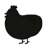 Blacklist, a black chicken with a speckle pattern