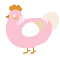 A rose and cream chicken with a neck-band pattern