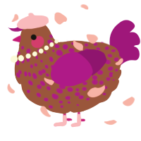 A russet and plum chicken with a speckle pattern
