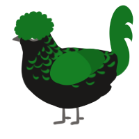 A sable and leaf chicken with a half-lace pattern