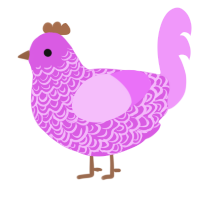 A orchid and lavender chicken with a double-lace pattern