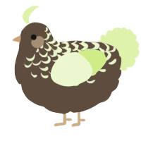 A bark and apple chicken with a half-lace pattern
